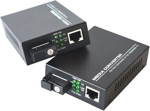Gigabit Ethernet Fiber Media Converters, A Pair of 10/100/1000M RJ45 to 1000M Bi-Directional Single-Mode SC Fiber, up to 20Km(12.4mi) in Kuwait