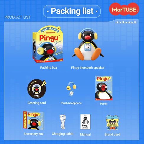 MARTUBE Pingu Bluetooth Speaker, Desk Room Decor, Birthday Gifts for Women in Saudi Arabia