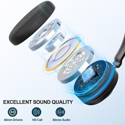 Wireless Headset with Mic for Work,Bluetooth Single Ear Headset for Laptop in Kuwait