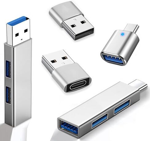 5 Pcs USB Adapter and USB Hub Splitter Expander OTG Adapter in Kuwait