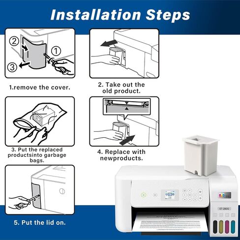 Waste Ink Pad Replacement with Reset Software for Ecotank ET-2800 ET-4800 ET-2720 ET-2803 ET-2400 ET-4700 2800 4800 2720 2803 ET2800 ET4800 Printer, Maintenance Box with Reset Software (2 Packs) in Kuwait