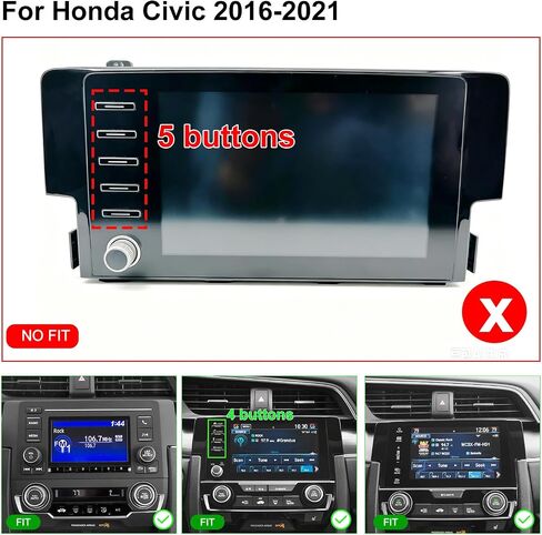 64G Upgrade Car Radio for Honda Civic 2016 2017 2018 2019 2020 2021, 9" Touchscreen Replacement Stereo Accessories, Wireless CarPlay Android Auto 5GWiFi GPS Navigation Plug and Play Camera DSP BT SWC in Kuwait