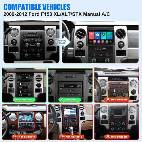 5G-WiFi6 (4Core 64G ROM) Car Radio Stereo for Ford F150 F-150 2009-2012,9 inch Touch Screen Head Unit with Wireless Carplay Android Auto GPS Bluetooth SWC FM HD Backup Camera in Kuwait