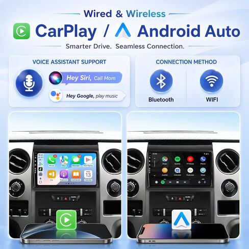 5G-WiFi6 (4Core 64G ROM) Car Radio Stereo for Ford F150 F-150 2009-2012,9 inch Touch Screen Head Unit with Wireless Carplay Android Auto GPS Bluetooth SWC FM HD Backup Camera in Kuwait
