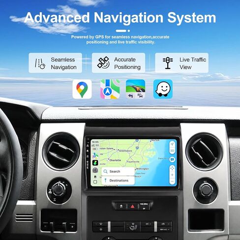 5G-WiFi6 (4Core 64G ROM) Car Radio Stereo for Ford F150 F-150 2009-2012,9 inch Touch Screen Head Unit with Wireless Carplay Android Auto GPS Bluetooth SWC FM HD Backup Camera in Kuwait