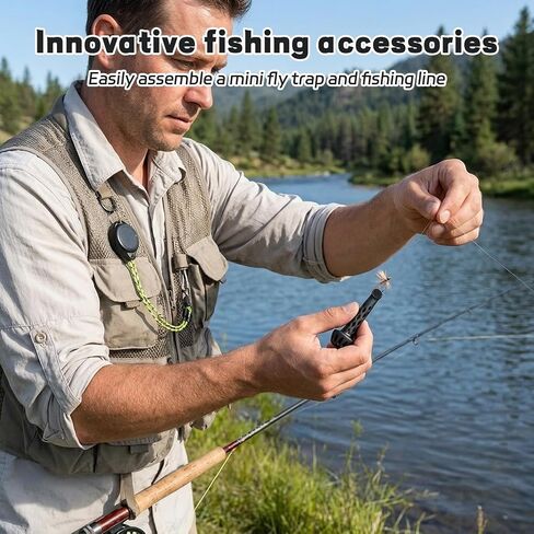 2PCS Magnetic Fly Threader, Fly Fishing Magnetic Fly Threader Tool, Fishing Accessory to Easily Thread, Universal Most Hooks, Tippets Compatibility for Various Fishing Styles in Kuwait