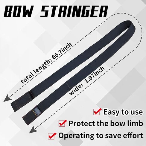longbowmaker Premium Polyester Bow Stringer Tool - Effortless, Safe, and Quick Stringing for Traditional Recurve Bow - Must-Have Accessory in Kuwait