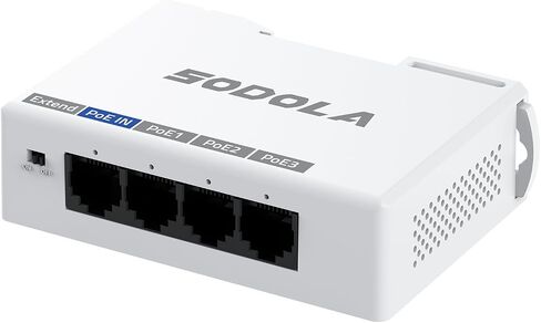 Sodola 4 Port 100M PoE Extender, 1 PoE in and 3 PoE Out in Kuwait
