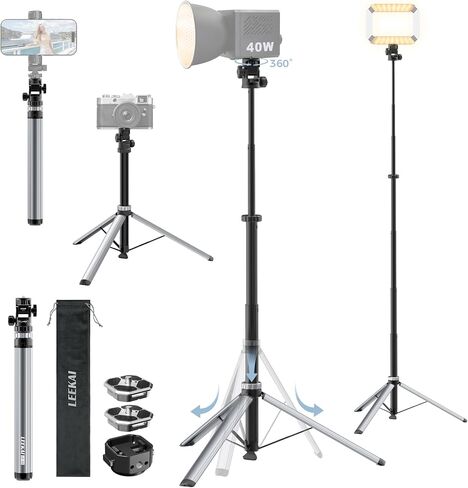 82'' Auto Pop-Up Light Stand, 360° Ball Head Tripod with Quick Release Set in Kuwait