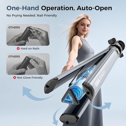82'' Auto Pop-Up Light Stand, 360° Ball Head Tripod with Quick Release Set in Kuwait