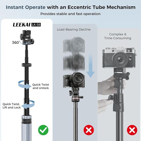 82'' Auto Pop-Up Light Stand, 360° Ball Head Tripod with Quick Release Set in Kuwait