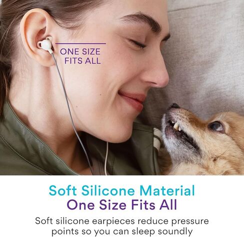MEE audio SleepTones USB-C Wired Sleep Earbuds for Side Sleepers with Lightweight Low-Profile Silicone Earpieces, Noise Reduction Sleeping Headphones with Built-in Mic & Volume Controls (Beige) in Kuwait