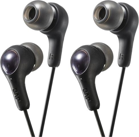 JVC Gumy in Ear Earbud Headphones, Powerful Sound, Comfortable and Secure Fit, Silicone Ear Pieces - HAFX7B Black, Small in Kuwait