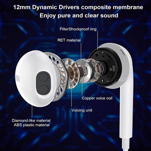 2 Packs USB C Headphones for iPhone 17/16/15 Pro Max Plus Type C Earphones with Microphone & Remote Noise Cancelling Earbuds for iPhone 17/16/15 Pro, iPad, Galaxy S23/S22/S21/S20/Ultra Note 10/20 in Kuwait