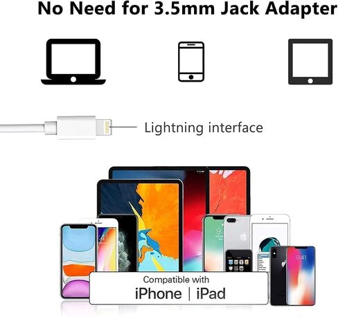 Lightning Earbuds for iPhone with Mic, Volume Control, Noise Reducing in Kuwait