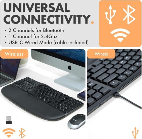 X9 Performance Wireless Mechanical Ergonomic Keyboard - (BT + 2.4G + Wired) - Wireless Mechanical Split Ergonomic Keyboard - Built-in Wrist Cushion, Pink Switch, Backlit, Rechargeable - for PC/Mac in Kuwait