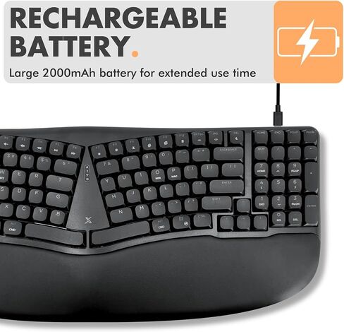X9 Performance Wireless Mechanical Ergonomic Keyboard - (BT + 2.4G + Wired) - Wireless Mechanical Split Ergonomic Keyboard - Built-in Wrist Cushion, Pink Switch, Backlit, Rechargeable - for PC/Mac in Kuwait