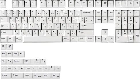 Gliging 135 Keys PBT Japanese Keycaps Cherry Profile DYE-Sub White Theme Minimalist Style Suitable for Mechanical Keyboard in Kuwait