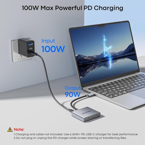 UANTIN 4-in-1 USB C Hub, Type C to Dual HDMI Adapter 4K in Saudi Arabia