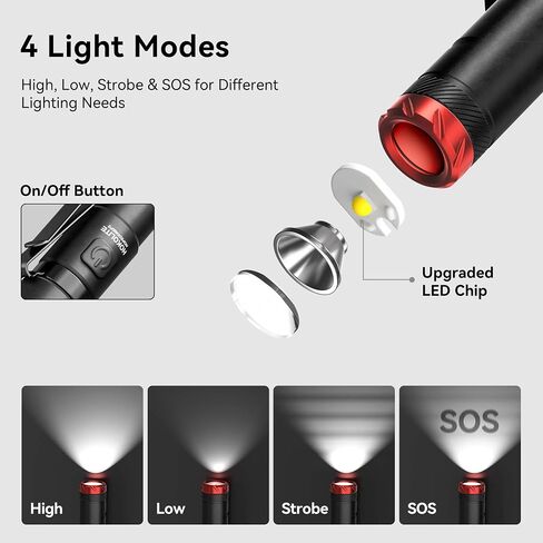 Hopedone P2 Magnetic Rechargeable Pen Light, 800LM Swivel Inspection Light in Kuwait