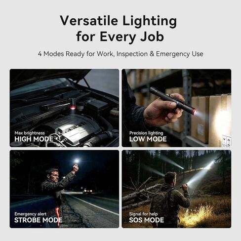 Hopedone P2 Magnetic Rechargeable Pen Light, 800LM Swivel Inspection Light in Kuwait