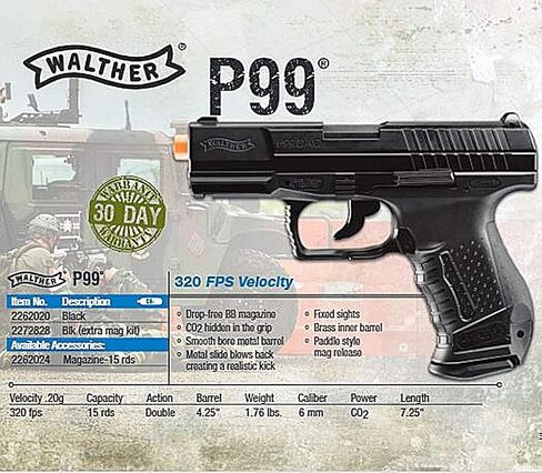 Umarex Walther P99 Blowback CO2 Powered 6mm BB Pistol Airsoft Gun in Saudi Arabia