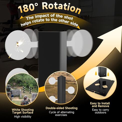 Metal Swing Shooting Target Stand for Airsoft BB Guns Practise with 6 Steel Plates, Heavy Duty Alloy Steel Swing Target for Dueling Tree, 180° Rotation Double-Sided Shooting in Kuwait