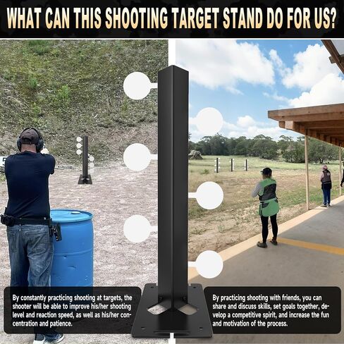 Metal Swing Shooting Target Stand for Airsoft BB Guns Practise with 6 Steel Plates, Heavy Duty Alloy Steel Swing Target for Dueling Tree, 180° Rotation Double-Sided Shooting in Kuwait