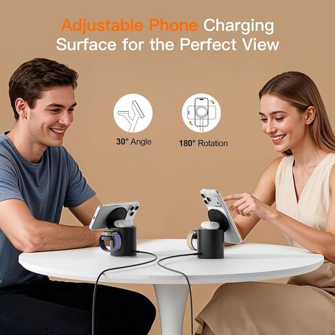 Foldable Magnetic 3 in 1 Wireless Charger Stand for iPhone Watch AirPods in Kuwait