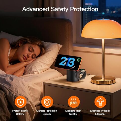 Foldable Magnetic 3 in 1 Wireless Charger Stand for iPhone Watch AirPods in Kuwait