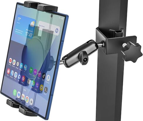 Golf Cart Mount for Z Fold - [Foldable Phone Friendly] Square Tube Tablet Holder, 360° Adjustable Phone Clamp with 360° Metal Arm for Samasung Galaxy Fold 7 6 5 4 3 2, Tabs, Google Pixel, iPad, iPhone in Saudi Arabia
