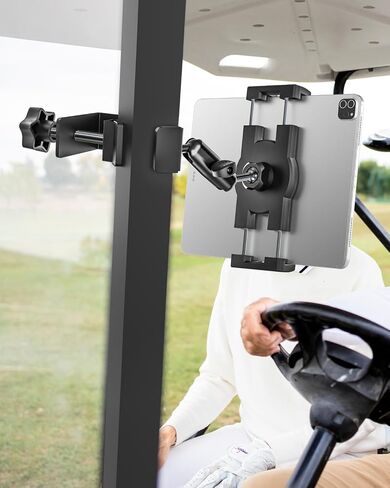 Golf Cart Mount for Z Fold - [Foldable Phone Friendly] Square Tube Tablet Holder, 360° Adjustable Phone Clamp with 360° Metal Arm for Samasung Galaxy Fold 7 6 5 4 3 2, Tabs, Google Pixel, iPad, iPhone in Saudi Arabia