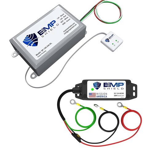 EMP Shield – Home Device & Micro Vehicle Protection Bundle (SP-120-240-RL/DC-12V-Micro) for EMP, Lightning, Solar Flare, and Surge Protection in Saudi Arabia