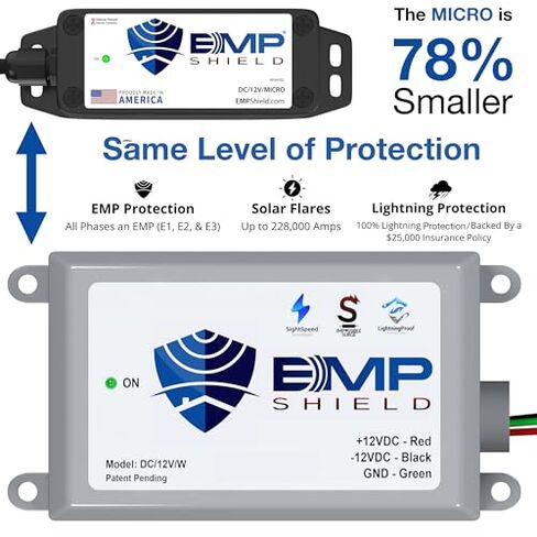 EMP Shield – Home Device & Micro Vehicle Protection Bundle (SP-120-240-RL/DC-12V-Micro) for EMP, Lightning, Solar Flare, and Surge Protection in Saudi Arabia