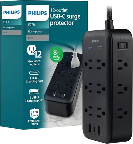 Philips Surge Protector Power Strip with USB Ports in Saudi Arabia