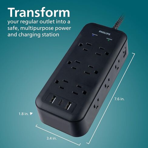 Philips Surge Protector Power Strip with USB Ports in Saudi Arabia