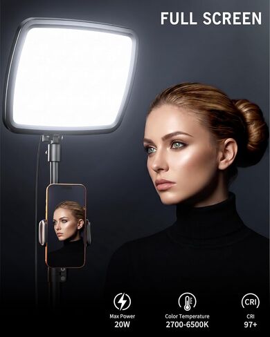 NiceVeedi 14" Soft Large Light with 72" Stand, 3 Color Full Screen Dimmable Ring Light, 2.4G Remote/Phone Holder/Tripod with Ring Light for Video Recording/Home Office/Makeup/Zoom/Stream/TikTok in Kuwait