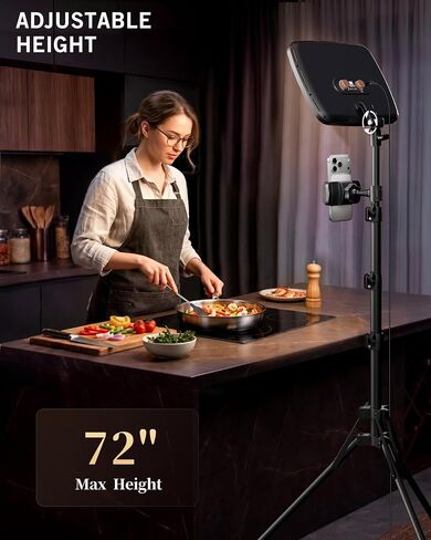 NiceVeedi 14" Soft Large Light with 72" Stand, 3 Color Full Screen Dimmable Ring Light, 2.4G Remote/Phone Holder/Tripod with Ring Light for Video Recording/Home Office/Makeup/Zoom/Stream/TikTok in Kuwait