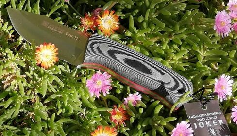 Joker - Erizo TS1 Survival Knife | Micarta Handle | 2.95" Blade | Includes Leather Sheath & 550 Paracord | Ideal for Fishing, Hunting, Camping, Hiking Hunting Knife, CM81 in Kuwait