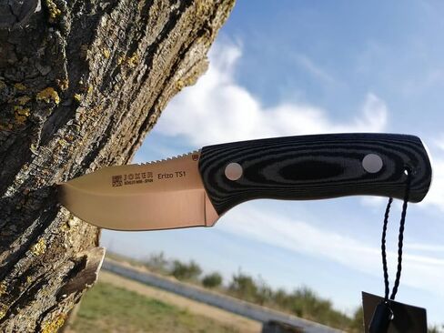 Joker - Erizo TS1 Survival Knife | Micarta Handle | 2.95" Blade | Includes Leather Sheath & 550 Paracord | Ideal for Fishing, Hunting, Camping, Hiking Hunting Knife, CM81 in Kuwait