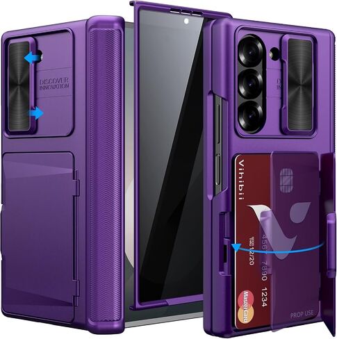 Vihibii for Samsung Galaxy Z Fold 6 Case, Privacy Screen Protector, Black in Kuwait