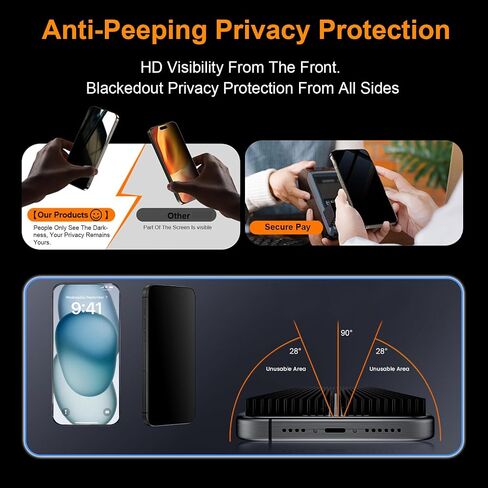 OneFish Compatible with 15 Plus /16 PlusTempered Glass Screen Protector 6.7 inch, Auto Dust-Elimination Installation, Easy Installation, Dynamic Island Compatible, Bubble Free, HD Clear in Kuwait