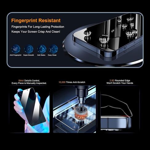 OneFish Compatible with 15 Plus /16 PlusTempered Glass Screen Protector 6.7 inch, Auto Dust-Elimination Installation, Easy Installation, Dynamic Island Compatible, Bubble Free, HD Clear in Kuwait