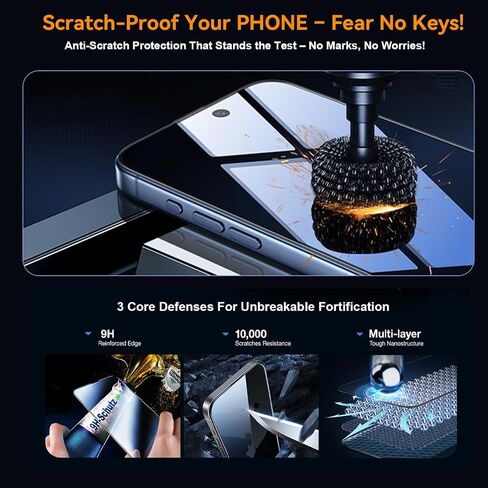 OneFish Compatible with 15 Plus /16 PlusTempered Glass Screen Protector 6.7 inch, Auto Dust-Elimination Installation, Easy Installation, Dynamic Island Compatible, Bubble Free, HD Clear in Kuwait