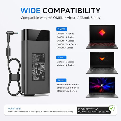 230W Gaming Laptop Charger Compatible with HP OMEN 16 15 17 in Kuwait