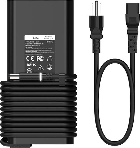 2025 New Slim 240W 180W Laptop Charger for Dell Alienware 13 15 17 R1 R2 R3 R4 X51 M15 M17 M17X M18X G3 G5 G7,Dell Precision 17 7710 7730 7670 7780 7770 M6500 M6600 M6700 AC Adapter Power Supply Cord in Kuwait
