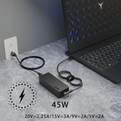 45W USB Type C AC Adapter Compatible wiht Lenovo Chromebook C330 300e 100e 500e N23 Yoga, Lenovo ThinkPad T480 T480s T580 2nd Gen MTK AST Type-C 20V 2.25A 45Watt Laptop Power Charger in Kuwait
