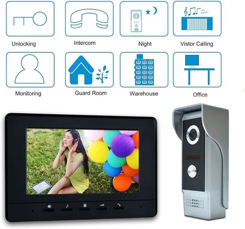 Wired Video Intercom System, 7 Inch Video Doorbell Door Camera Kit in Saudi Arabia