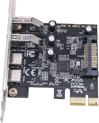 PCI Express to USB 3.2 Gen1 5Gbps PCIE 4 Port Type-C Type-A Expansion Card in Kuwait