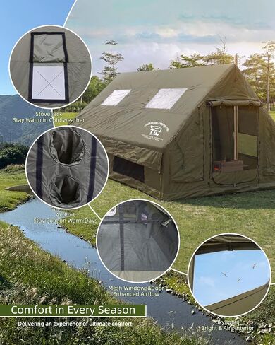 TIGERXBANG Inflatable Camping Tent 8-12 Person 4 Season Waterproof Air Tent in Kuwait
